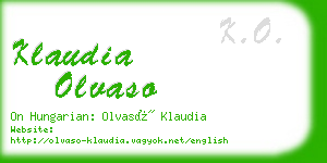 klaudia olvaso business card